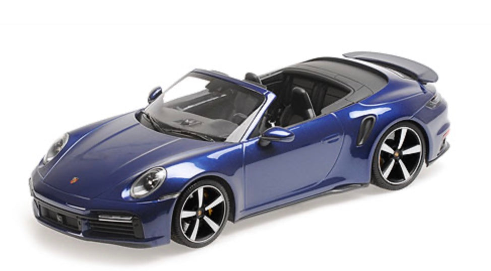 Minichamps 1:18 - PORSCHE 911 (992) TURBO S CABRIOLET 2020 BLUE METALLIC L.E. 302 pcs.