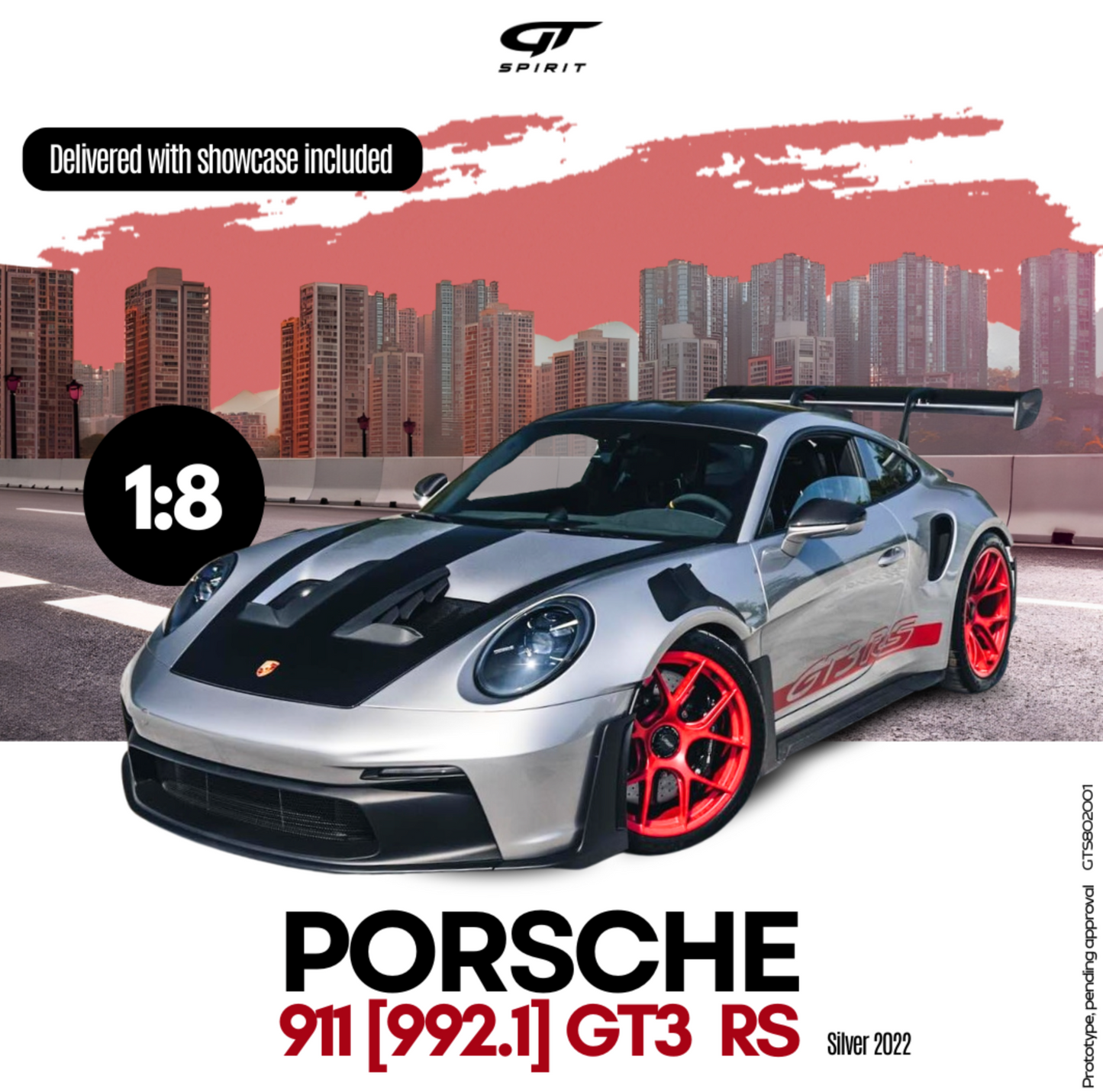 GT-Spirit 1:8 PORSCHE 911 (992.1) GT3 RS 2022 Silver