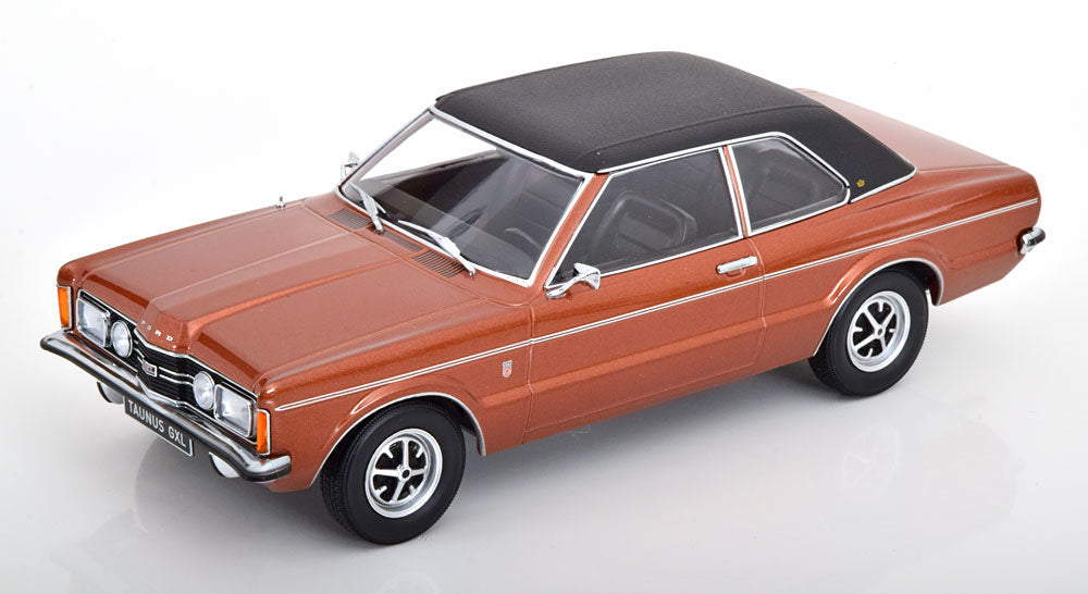 KK-Scale 1:18 - Ford Taunus GXL Limousine Vinyl Roof 1971 Bruin metallic