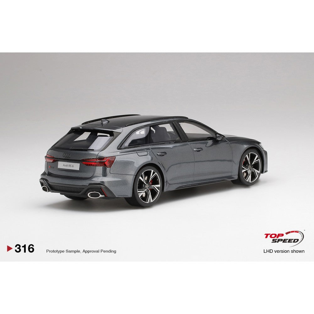 Top Speed Model - Audi RS 6 Avant Carbon Black Daytona Grey 1:18