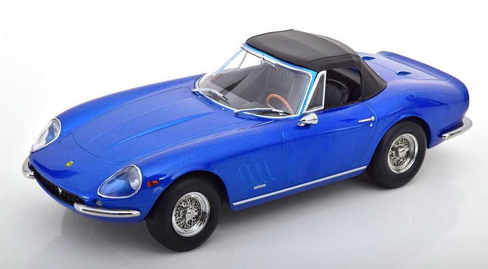 KK-Scale 1:18 - Ferrari 275 GTB4 NART Spyder adjustable Softtop Blauw Metallic