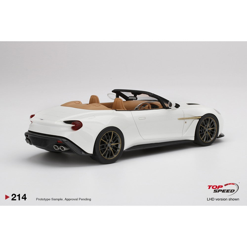 Top Speed Model - Aston Martin Vanquish Zagato Volante Escaping White 1:18
