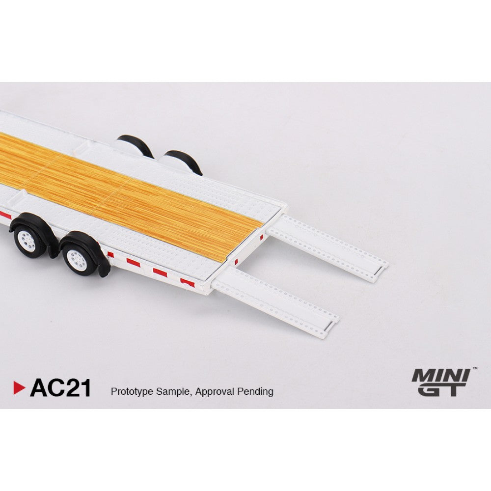 MiniGT - 1/64 CAR HAULER TRAILER WHITE
