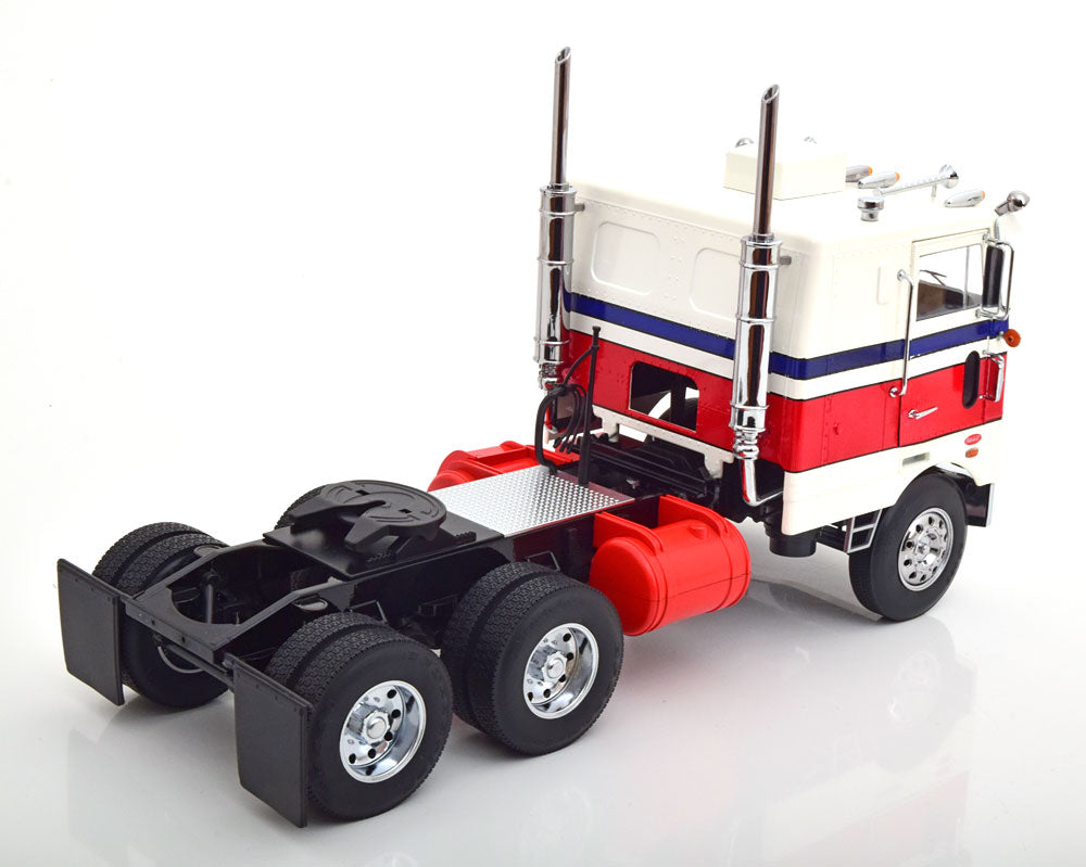 KK-Scale 1:18 - Peterbilt 352 Pacemaker 1977-1979 Wit/Rood/Blauw