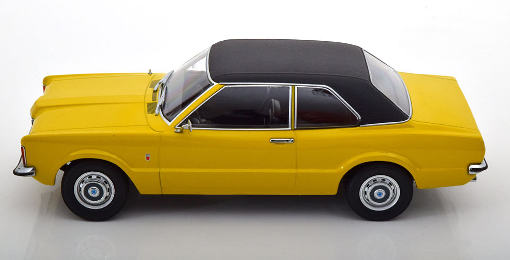 KK-Scale 1:18 - Ford Taunus L Limousine Vinyl Roof 1971 Geel/Zwart