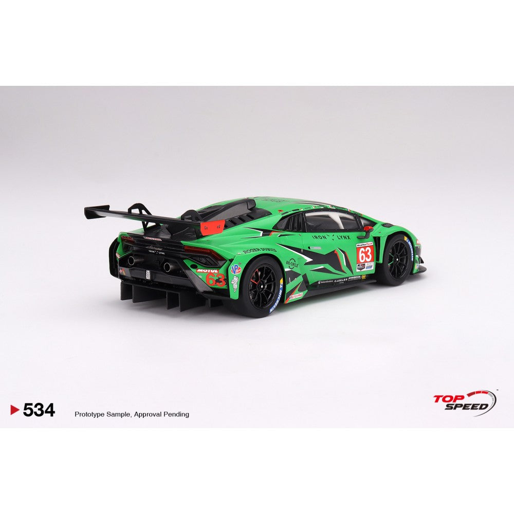Top Speed Model - Lamborghini Huracán GT3 EVO2 #63 Iron Lynx 2023 IMSA Daytona 24 Hrs 1:18
