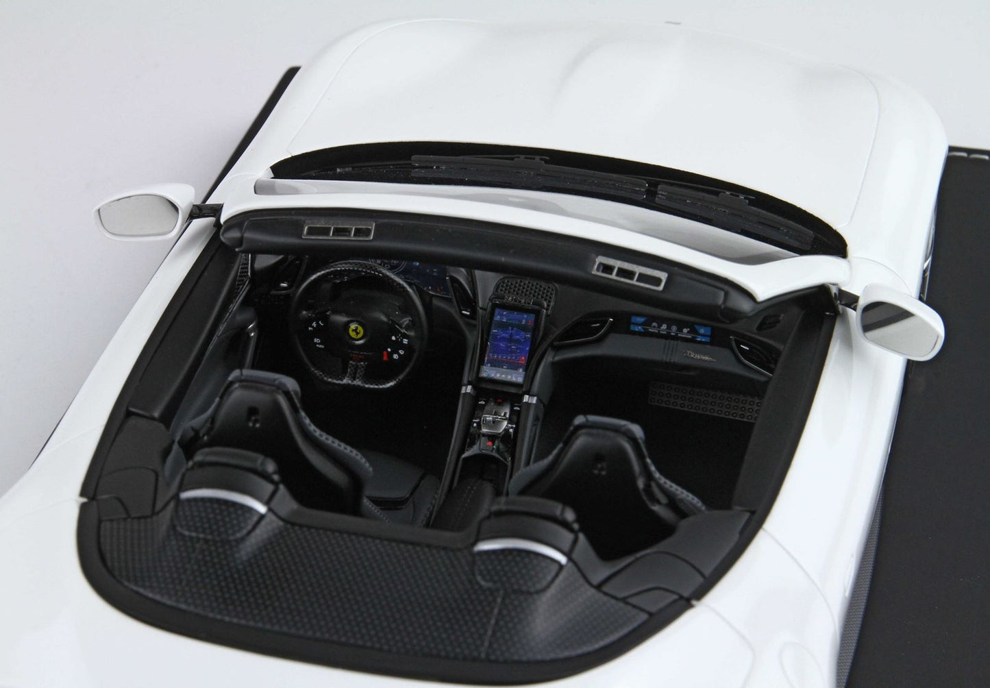 BBR Model 1:18 - Ferrari Roma Spider Open Roof Cervino White Forged Diamond Polished Rims