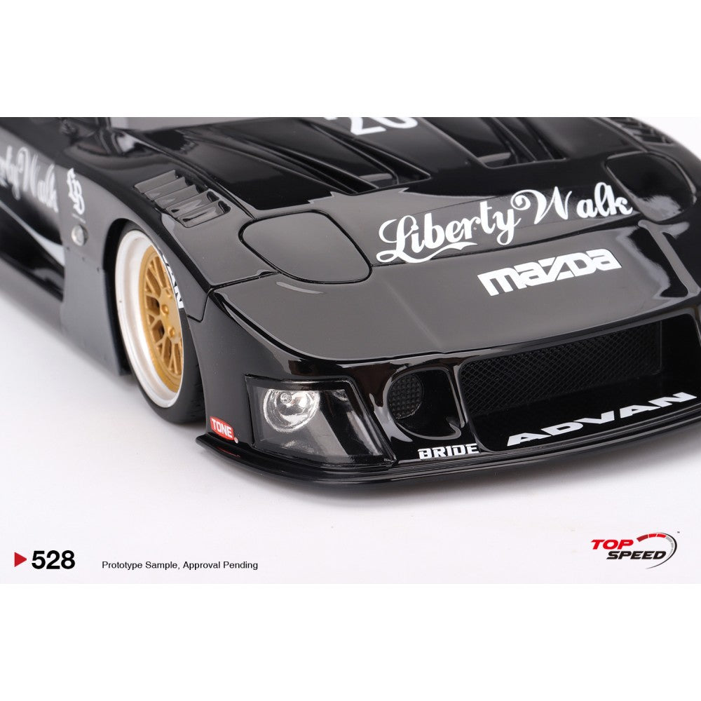 Top Speed Model - MAZDA RX-7 LB-Super Silhouette Liberty Walk Black 1:18