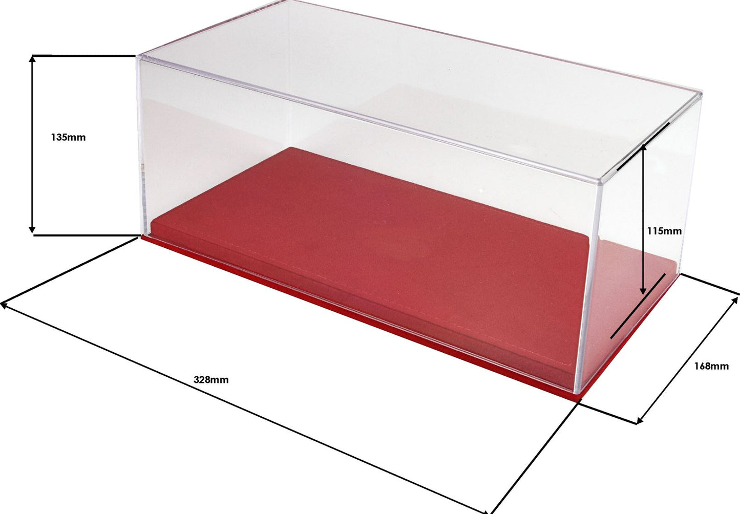 BBR Model 1:18 - Display Case With Red Alcantara Base Red Stitching