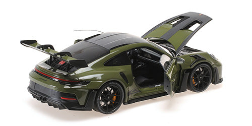 Minichamps 1:18 - PORSCHE 911 (992) GT3RS 2024 NATO OLIVE W BLACK WHEELS