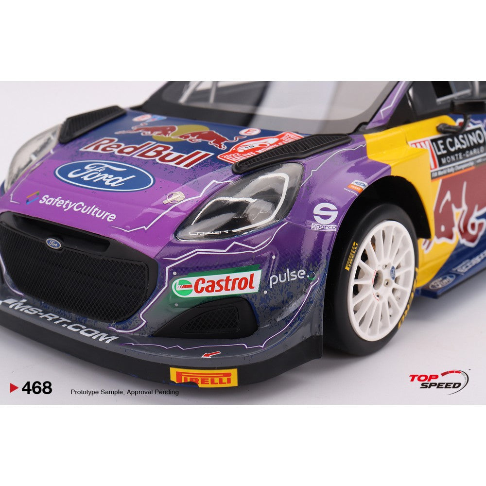 Top Speed Model - Ford Puma Rally1 #19 M-Sport Ford WRT 2022 Rally MonteCarlo Winner 1:18