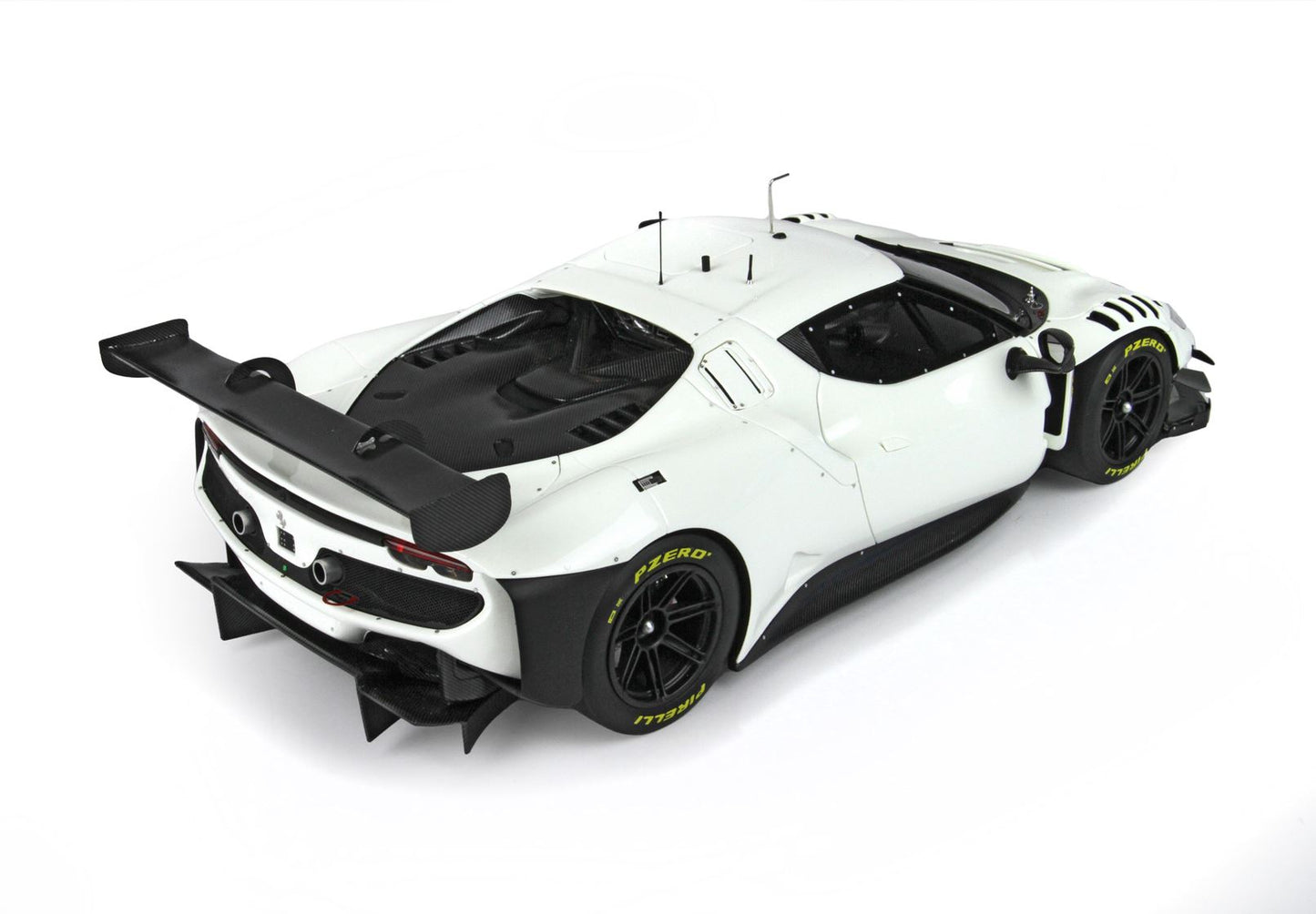 BBR Model 1:18 - Ferrari 296 GT3 2022 - Matt Black Wheels Avus White