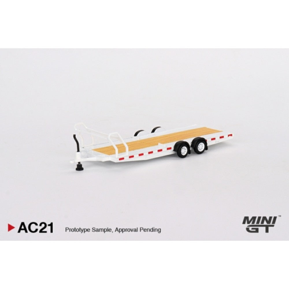 MiniGT - 1/64 CAR HAULER TRAILER WHITE