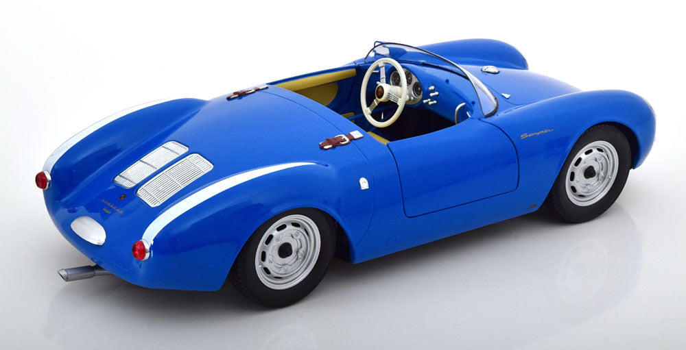 KK-Scale 1:12 - Porsche 550A Spyder 1956 Blauw/Wit