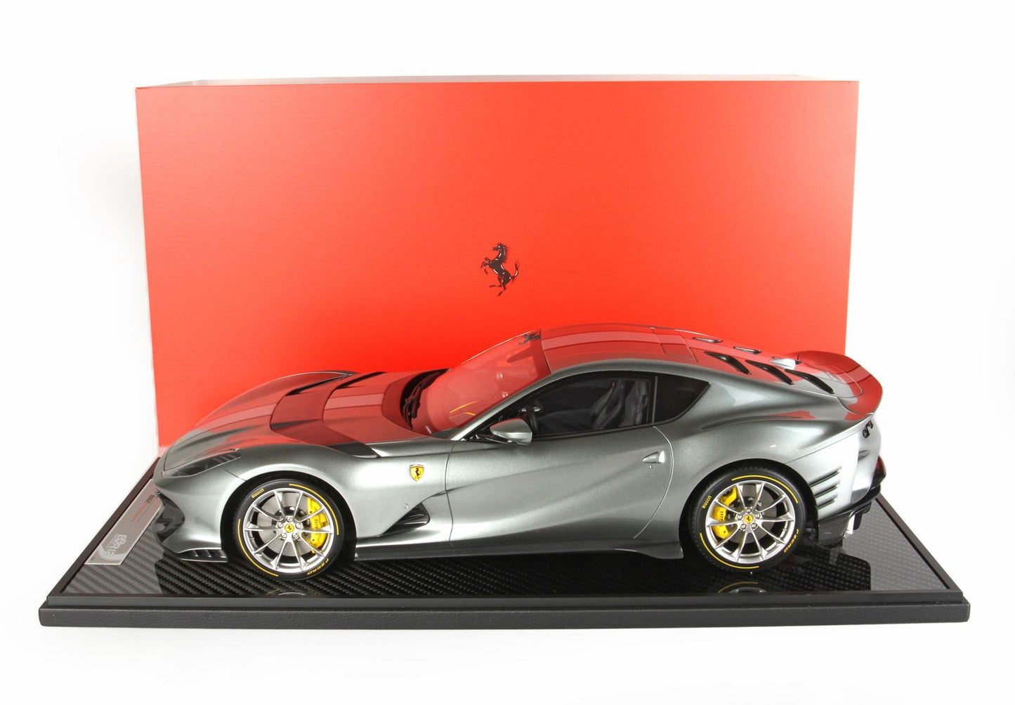 BBR Model 1:12 -Ferrari 812 Competizione Silver Stripe Coburn Grey