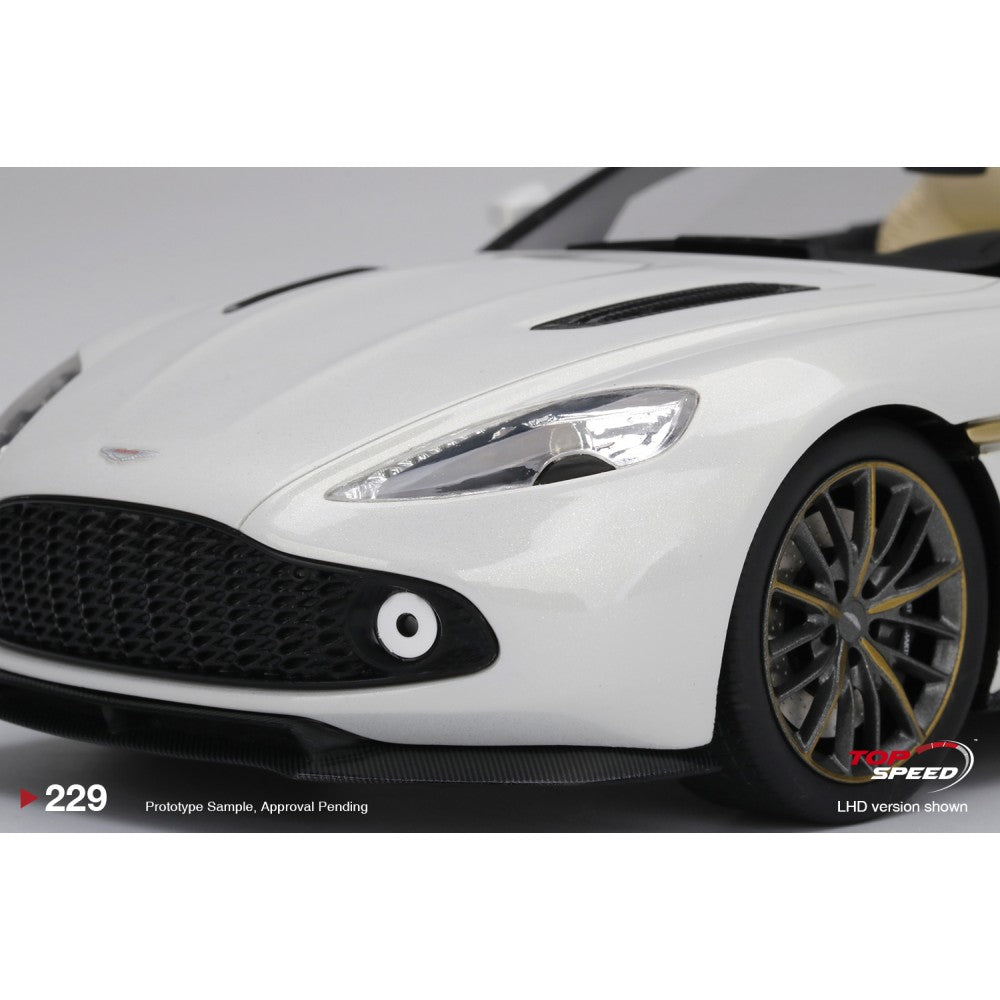 Top Speed Model - Aston Martin Vanquish Zagato Speedster Escaping White 1:18