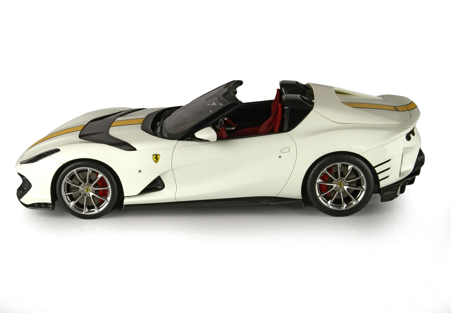 BBR Model 1:18 - Ferrari 812 Competizione A Avus White Color With Yellow Stripe