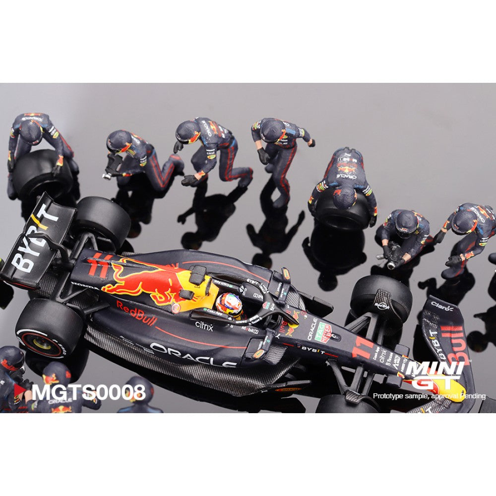 MiniGT - 1/64 ORACLE RED BULL RB18 NO.11 S.PEREZ 2022 ABU DHABI GP F1 PIT CREW SET LTD EDT 5000PCS (INCLUDES CAR)