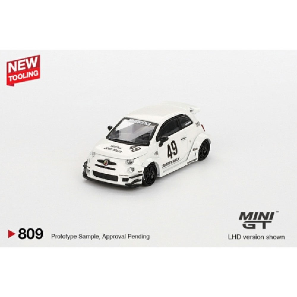 MiniGT - 1/64 LB-WORKS X ABAS WORKS ABARTH 595 GARA WHITE (LHD) BLISTER PACKAGING