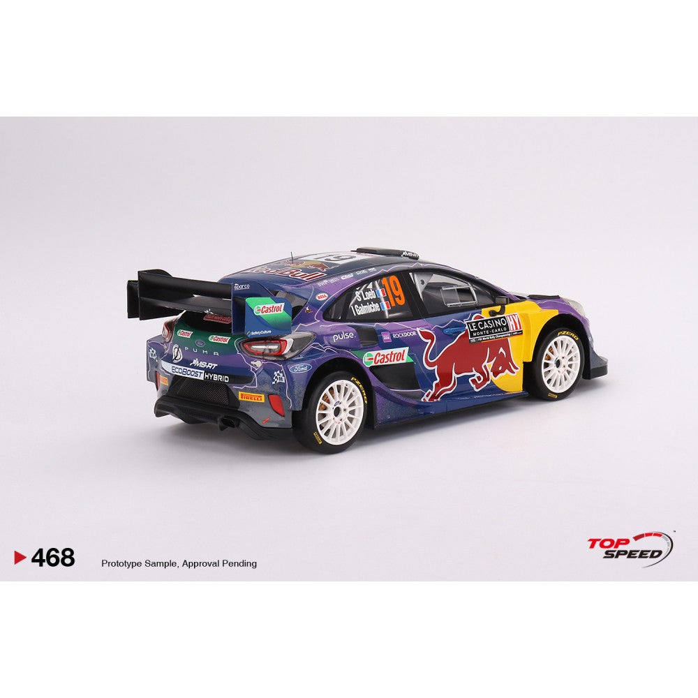 Top Speed Model - Ford Puma Rally1 #19 M-Sport Ford WRT 2022 Rally MonteCarlo Winner 1:18