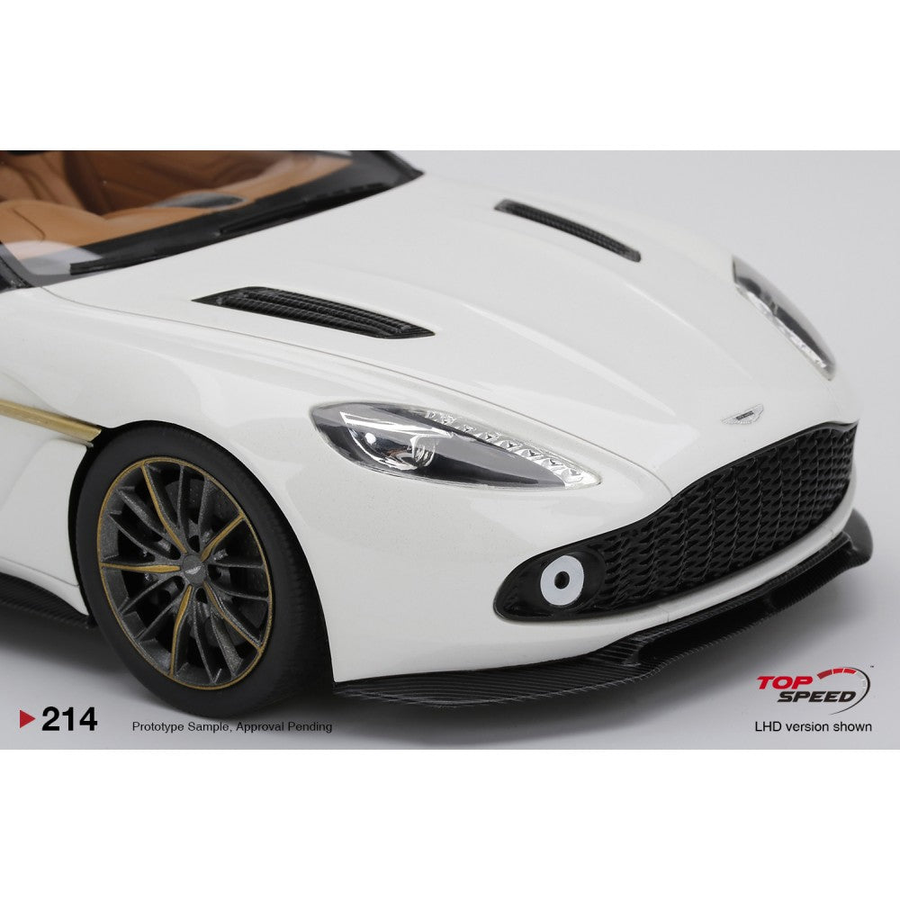 Top Speed Model - Aston Martin Vanquish Zagato Volante Escaping White 1:18