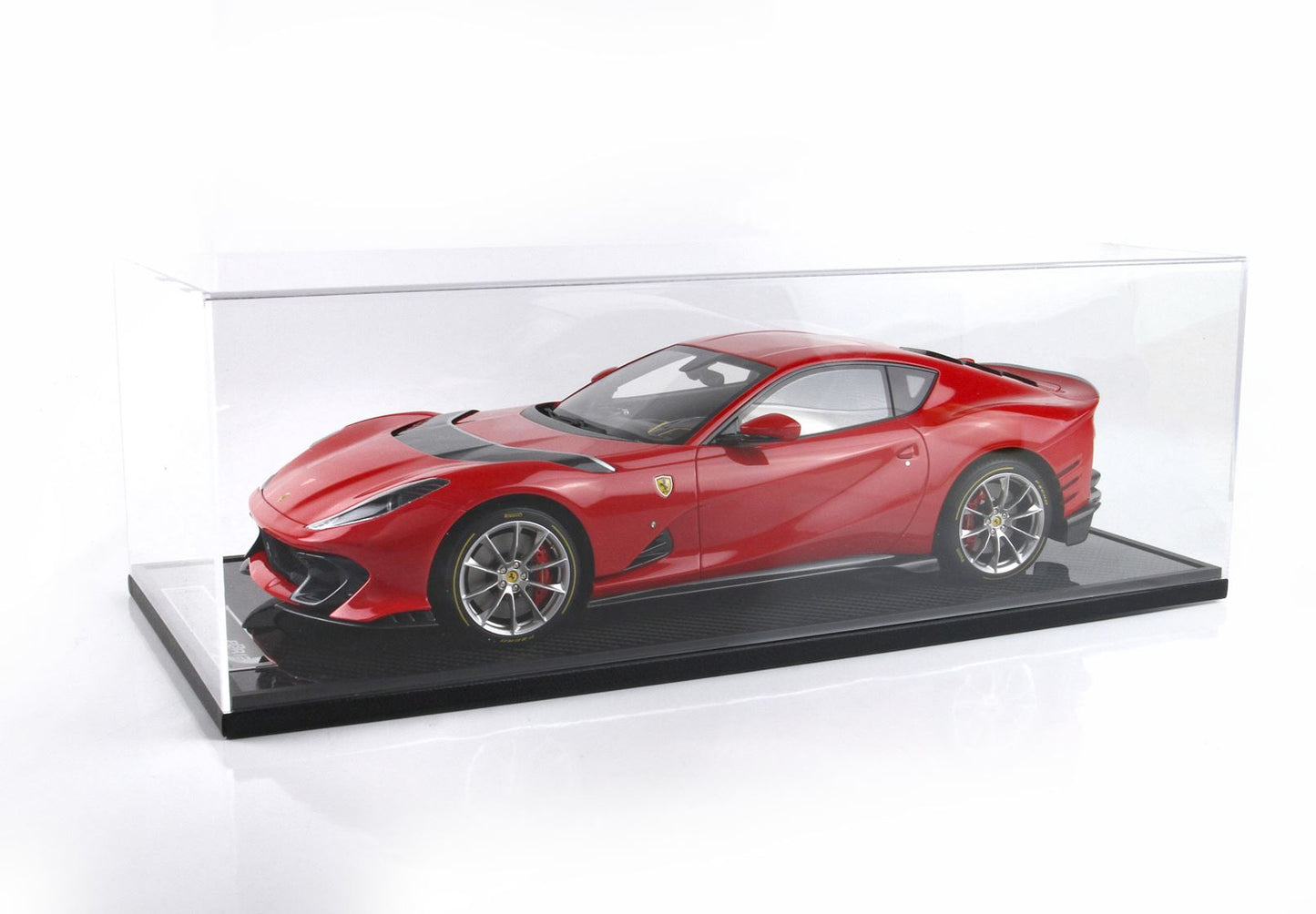 BBR Model 1:12 - Ferrari 812 Competizione Silver Details Rosso Corsa 322