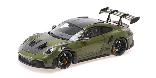 Minichamps 1:18 - PORSCHE 911 (992) GT3RS 2024 NATO OLIVE W BLACK WHEELS