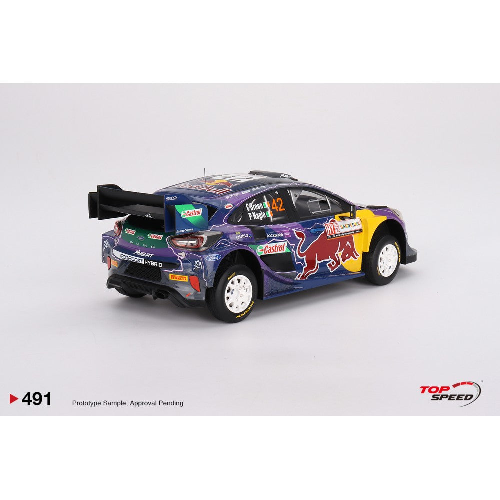 Top Speed Model - Ford Puma Rally1 #42 M-Sport Ford WRT 2022 Rally Italia Sardegna 2nd Place 1:18