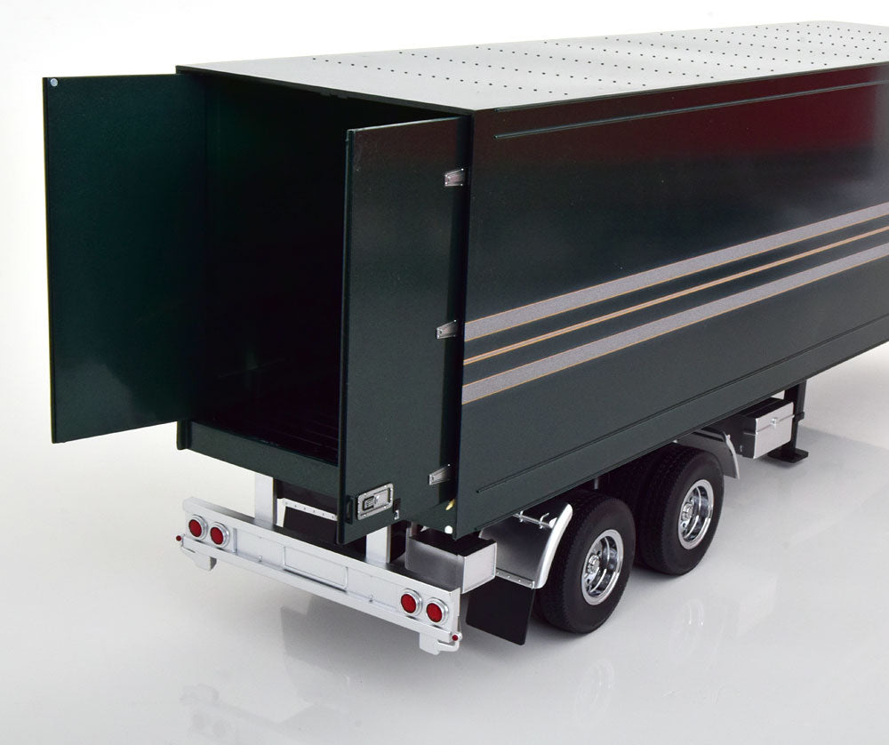 KK-Scale 1:18 - Semi-Trailer Donkergroen Metallic / Zilver