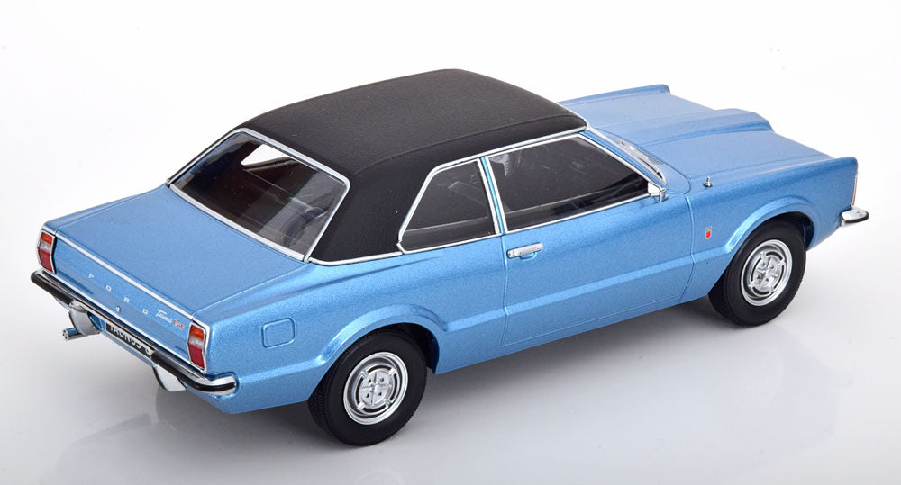 KK-Scale 1:18 - Ford Taunus GXL Limousine Vinyl Roof 1971 Blauw Metallic