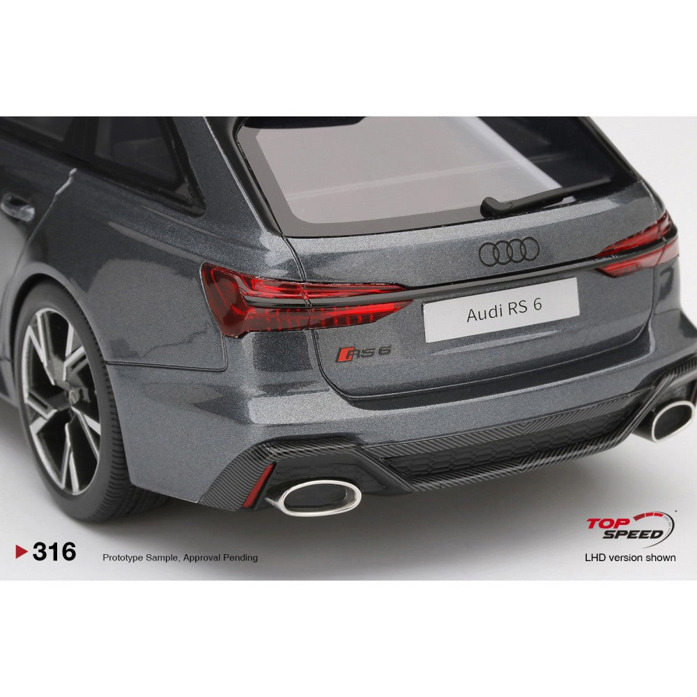 Top Speed Model - Audi RS 6 Avant Carbon Black Daytona Grey 1:18