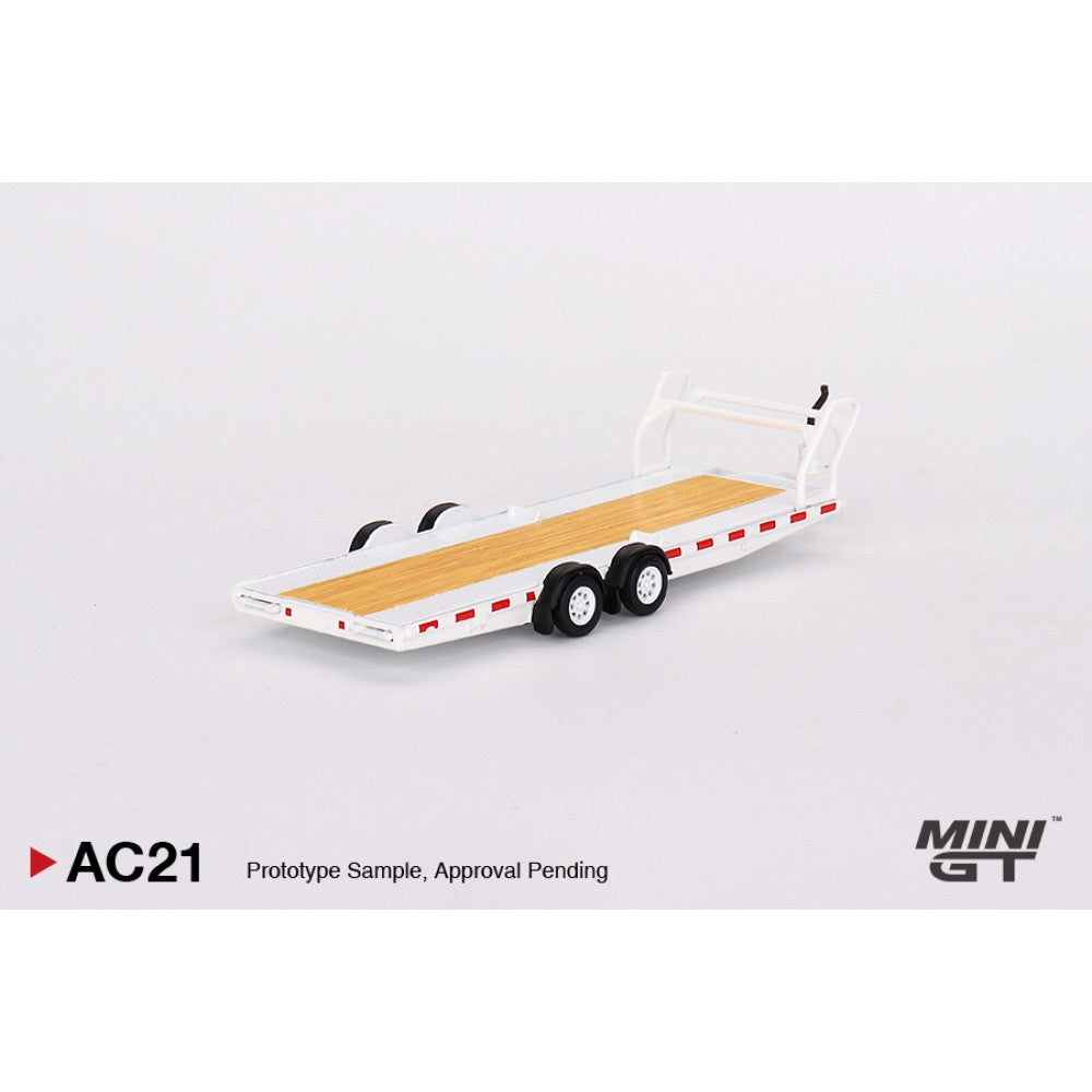 MiniGT - 1/64 CAR HAULER TRAILER WHITE