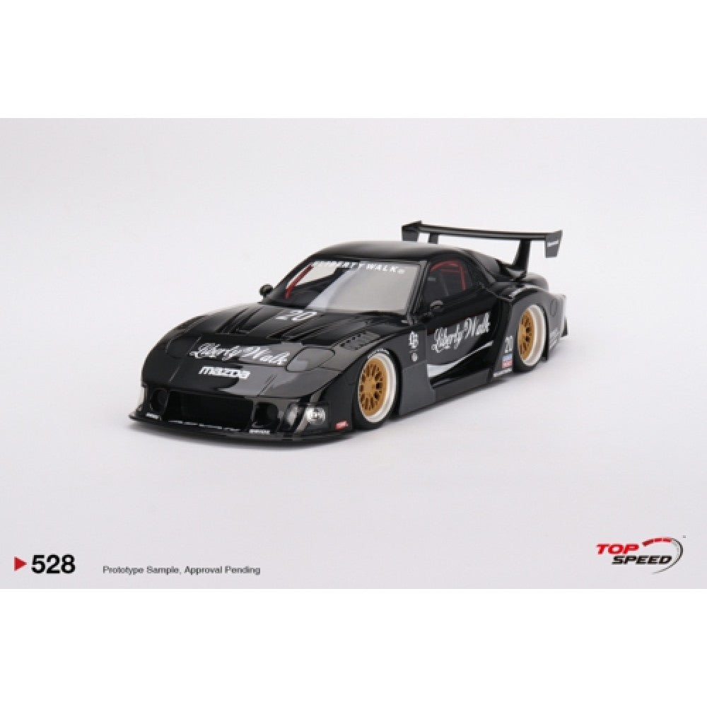 Top Speed Model - MAZDA RX-7 LB-Super Silhouette Liberty Walk Black 1:18