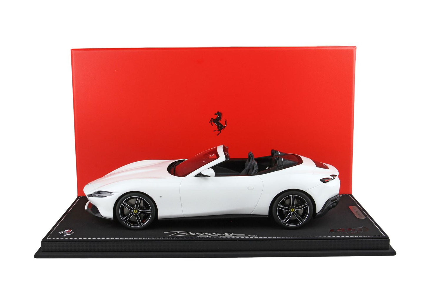 BBR Model 1:18 - Ferrari Roma Spider Open Roof Cervino White Forged Diamond Polished Rims