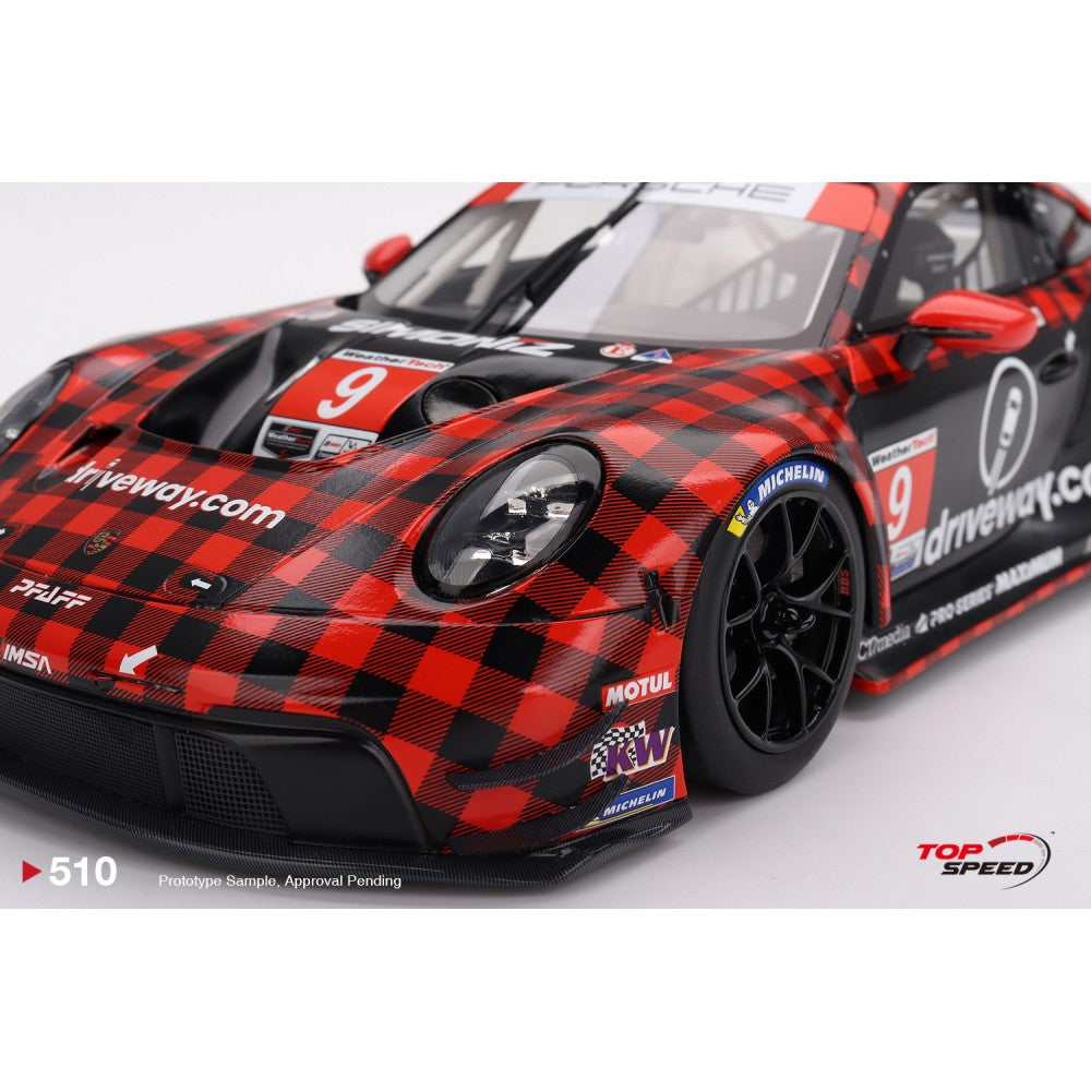 Top Speed Model - Porsche 911 GT3 R NO.9 GTD Prp PFAFF Motorsports IMSA 2023 Sebring 12 HRS Winner 1:18
