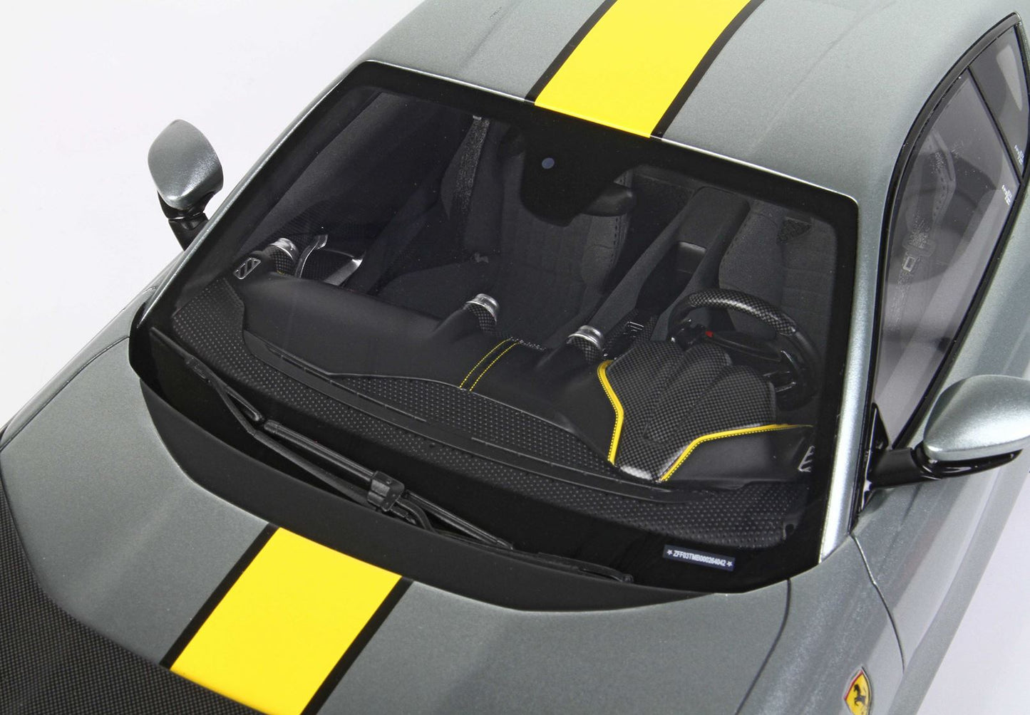 BBR Model 1:12 - Ferrari 812 Competizione Yellow Stripe Coburn Grey