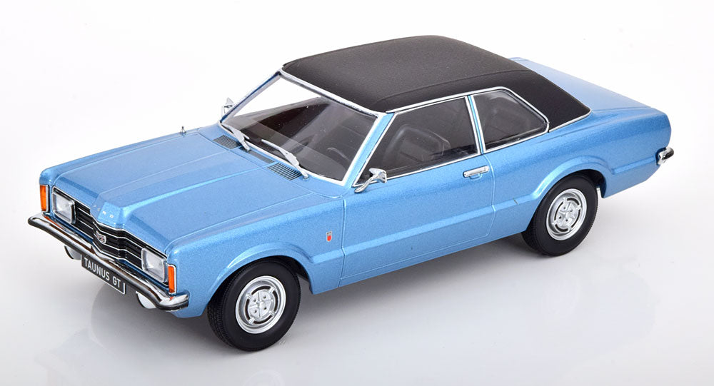 KK-Scale 1:18 - Ford Taunus GXL Limousine Vinyl Roof 1971 Blauw Metallic