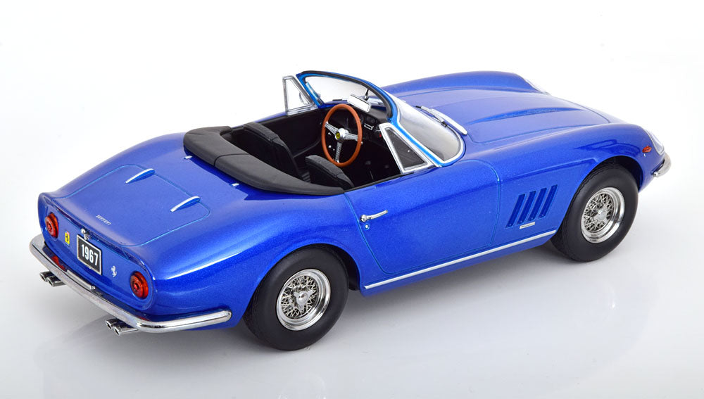 KK-Scale 1:18 - Ferrari 275 GTB4 NART Spyder adjustable Softtop Blauw Metallic