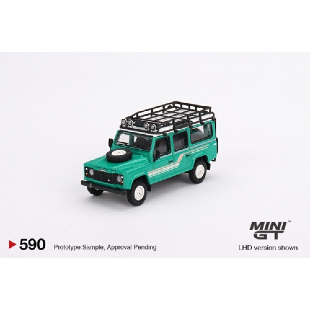 MiniGT - 1/64 LAND ROVER DEFENDER 110 1985 COUNTY STATION WAGON TRIDENT GREEN (LHD)