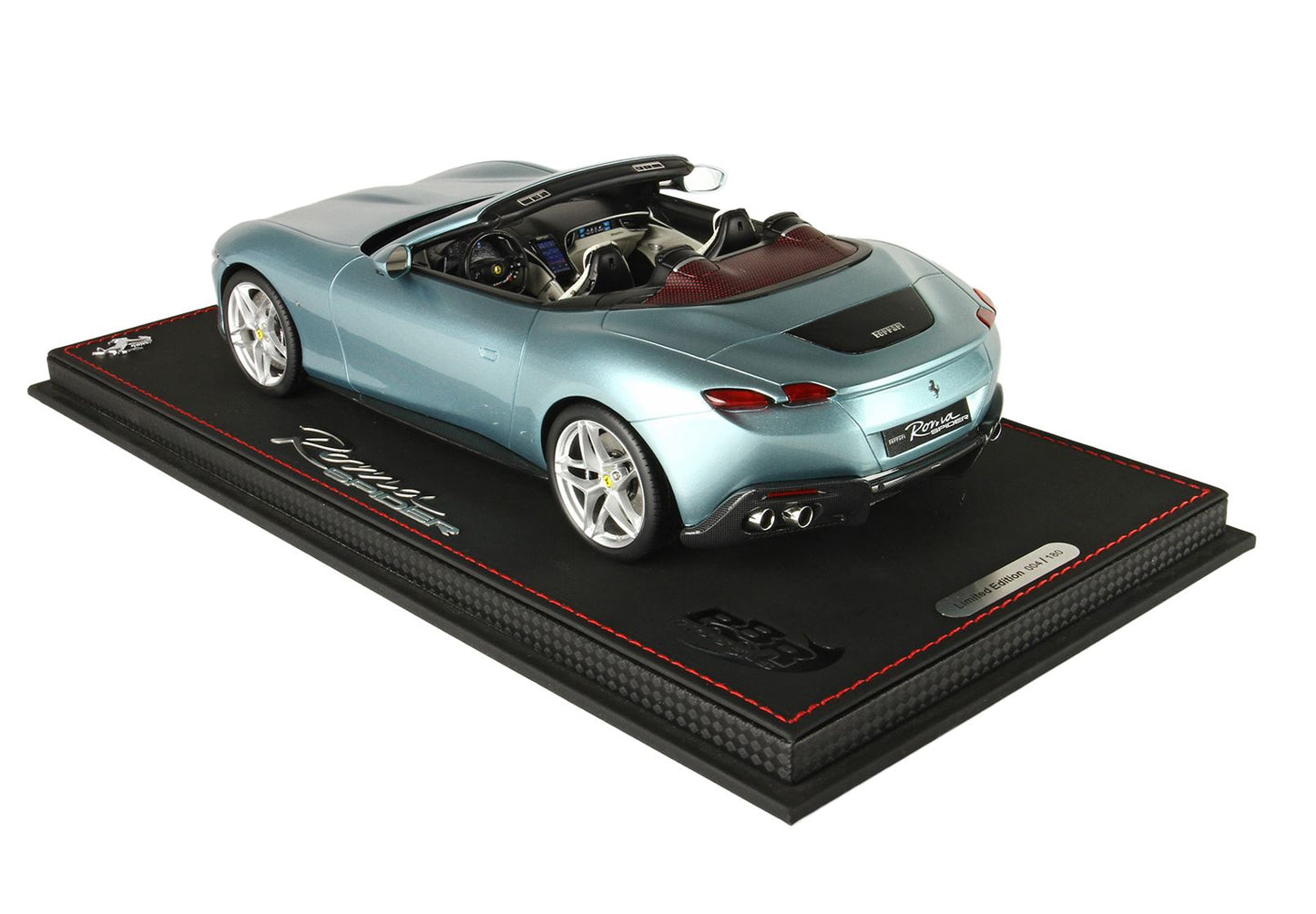 BBR Model 1:18 - Ferrari Roma Spider Open Roof Metallic Celeste Trevi