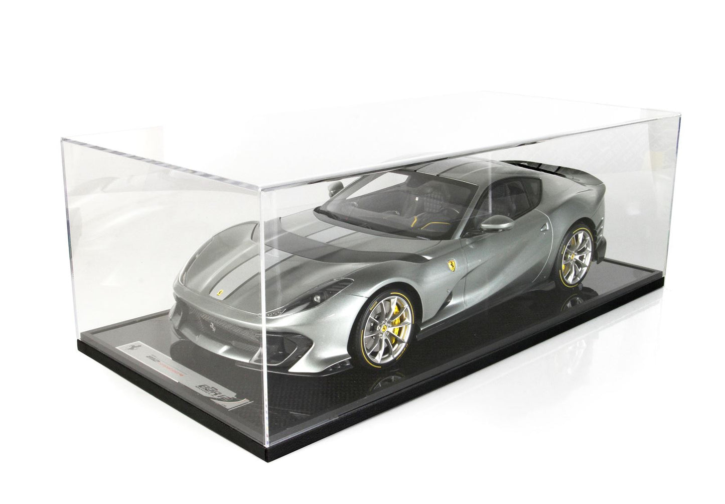 BBR Model 1:12 -Ferrari 812 Competizione Silver Stripe Coburn Grey