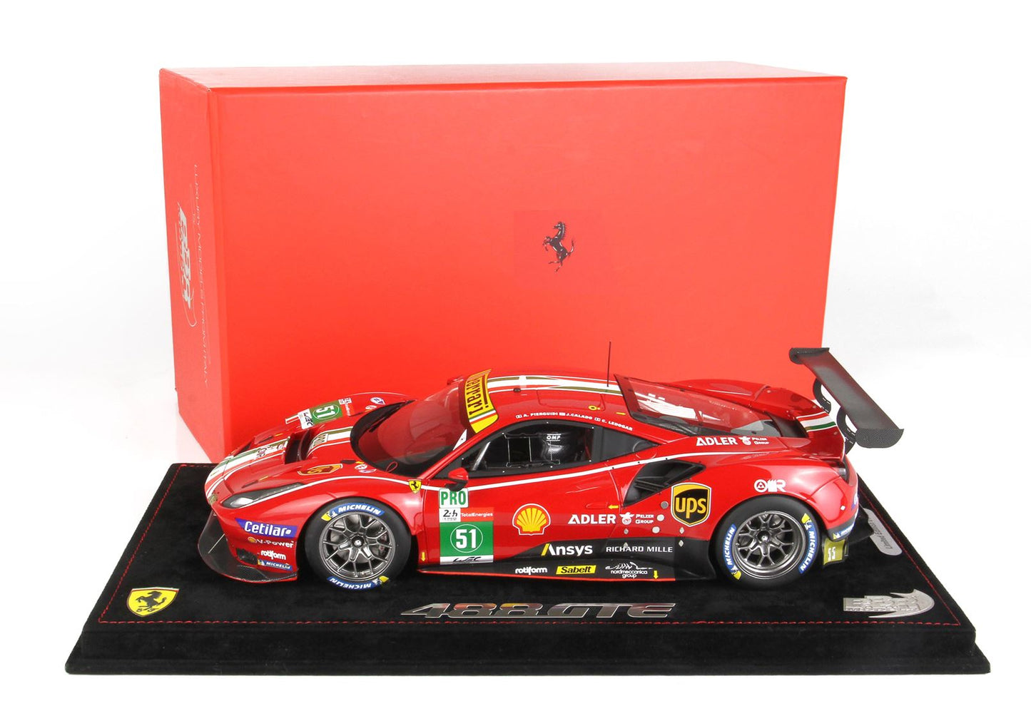 BBR Model 1:18 - Ferrari 488 GTE LM GTE Team AF Corse Wins Le Mans 2021 Car No. 51