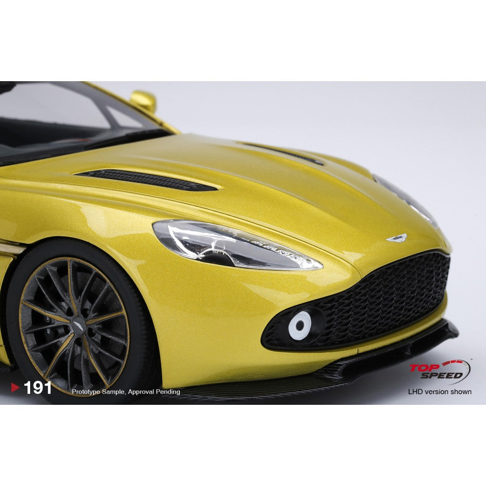 Top Speed Model - Aston Martin Vanquish Zagato Cosmopolitan Yellow 1:18