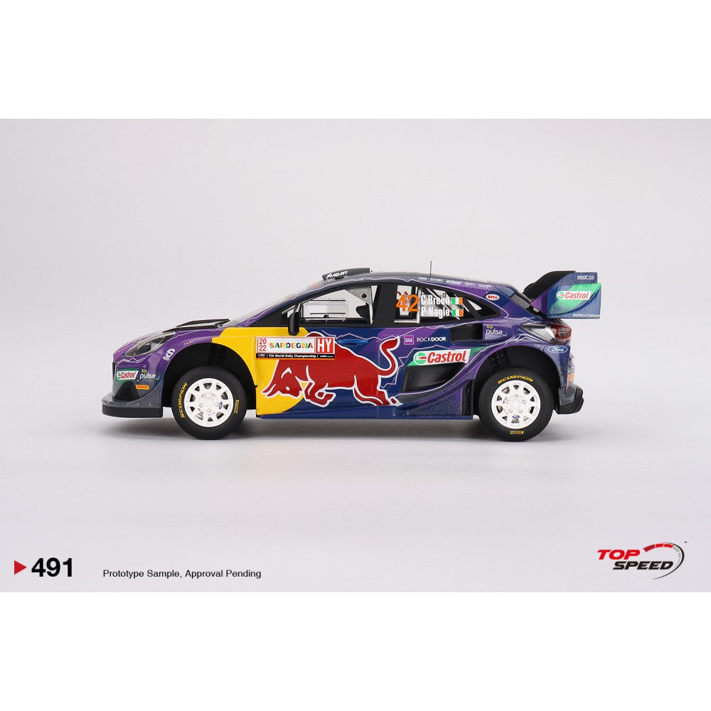 Top Speed Model - Ford Puma Rally1 #42 M-Sport Ford WRT 2022 Rally Italia Sardegna 2nd Place 1:18
