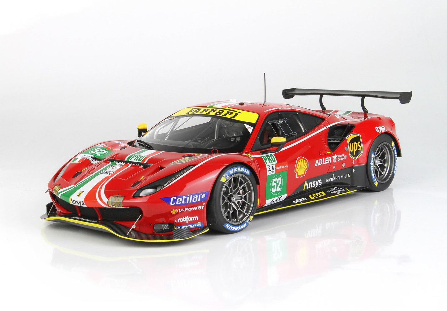 BBR Model 1:18 - Ferrari 488 GTE LM GTE Team AF Corse Le Mans 2021 Car No. 52
