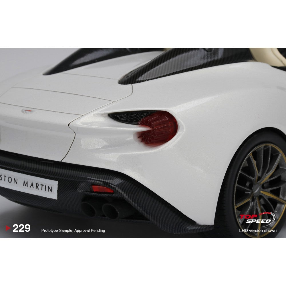 Top Speed Model - Aston Martin Vanquish Zagato Speedster Escaping White 1:18