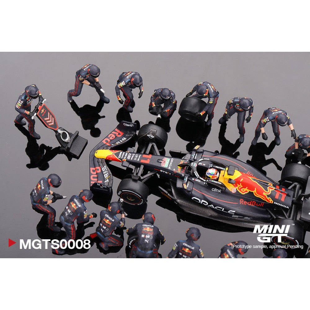 MiniGT - 1/64 ORACLE RED BULL RB18 NO.11 S.PEREZ 2022 ABU DHABI GP F1 PIT CREW SET LTD EDT 5000PCS (INCLUDES CAR)