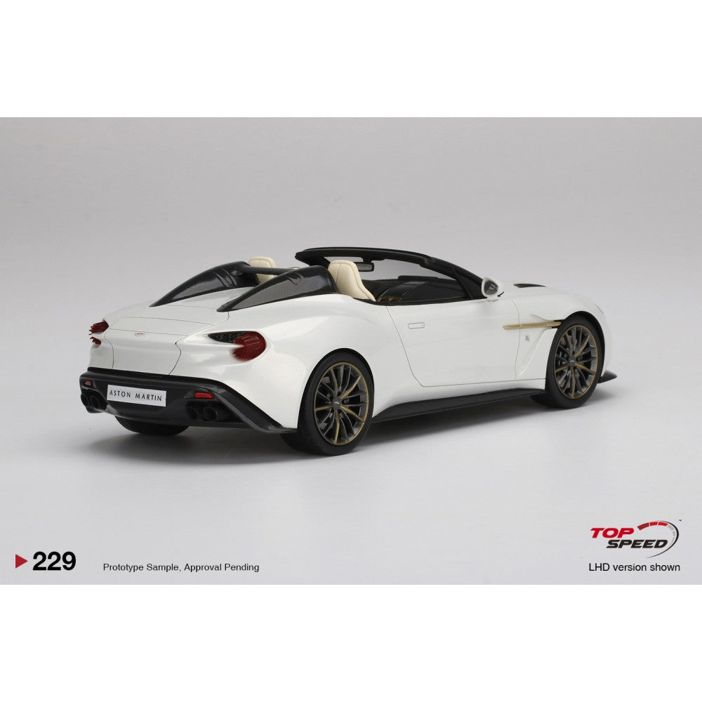 Top Speed Model - Aston Martin Vanquish Zagato Speedster Escaping White 1:18