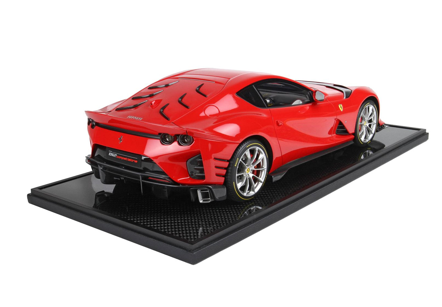 BBR Model 1:12 - Ferrari 812 Competizione Silver Details Rosso Corsa 322