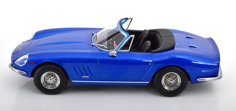 KK-Scale 1:18 - Ferrari 275 GTB4 NART Spyder adjustable Softtop Blauw Metallic